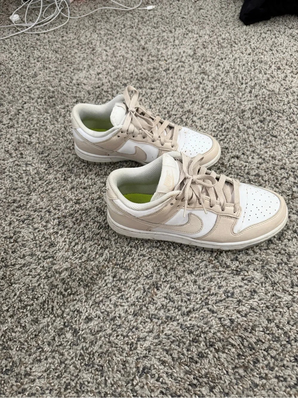Nike Neutral Beige and White Low-Top dunks